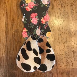 Custom leather hair-on cowhide earrings